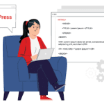 خانمی در حال کارکردن با لپ تاپ